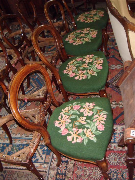 Set of 4 balloon back chairs